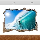  Surfer Wave Surf Deportes Acuáticos Rompieron Wall Sticker Poster Vinilo S379 3D- DECORACIÓN DE HABITACIÓN CALCOMANÍA MURAL -50x70 cm