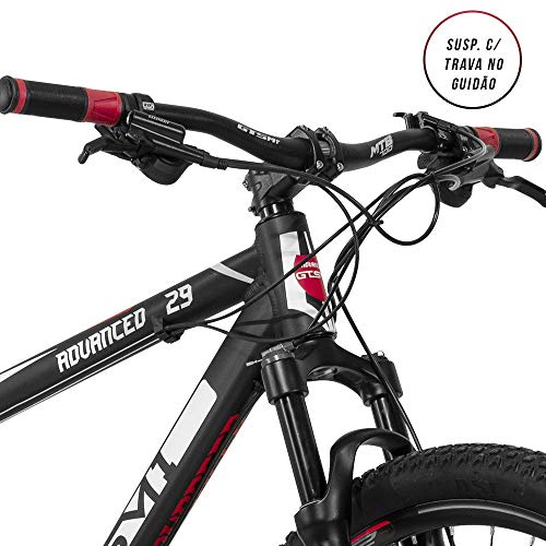 BICICLETA GTSM1 ARO 29 FREIO A DISCO HIDRÁULICO CÂMBIO MX9 27 MARCHAS E SUSPENSÃO COM TRAVA NO GUIDÃ