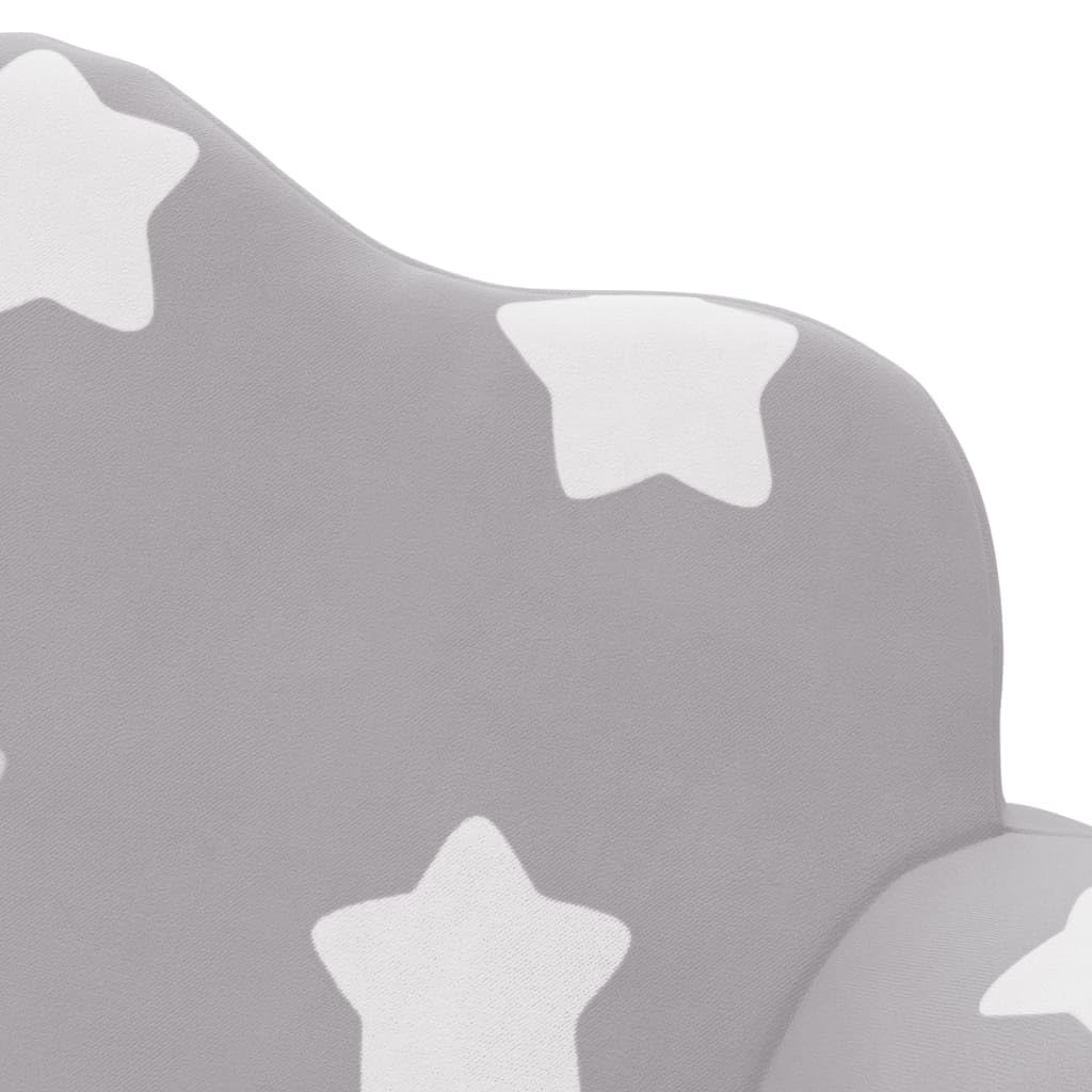 vidaXL Divano Letto Bambini a 2 Posti Grigio Chiaro con Stelle Peluche