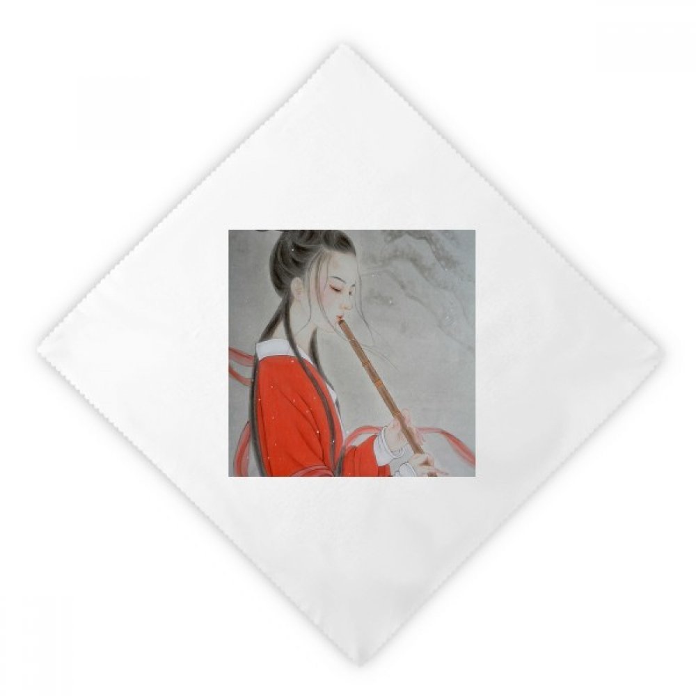 Serviettes en tissu peinture chinoise flûte rouge lot de 2