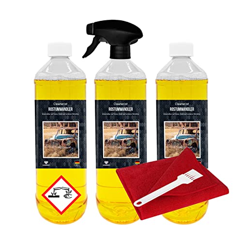 Cleanerist 3x1 Liter Rostumwandler I Rostentferner | Rostschutz | Phosphorsäure I Rostlöser I Flugrostentferner