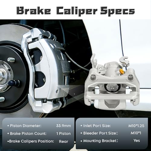 Image of Rear Brake Caliper Assembly Calipers Set Fit for Ford Fusion 2006-2012, for Lincoln MKZ 2007-2012, for Mazda 6 2006-2013, for Mercury Milan 2006-2011, Replace 18-B5002 18-B5003