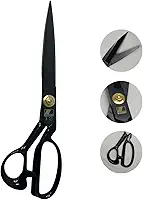 Tesoura Alfaiate Costura Reforçada Titanium Profissional 12" Artesanato Teflon Cortar Tecido Aço Alemão Crina de Cavalo Tapeceiro