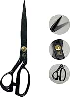 Tesoura Alfaiate Costura Reforçada Titanium Profissional 12" Artesanato Teflon Cortar Tecido Aço Alemão Crina de Cavalo Tapeceiro