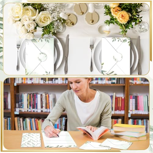 Image of TaoBary 160 Pcs Eucalyptus Stationery Paper and Envelopes Set