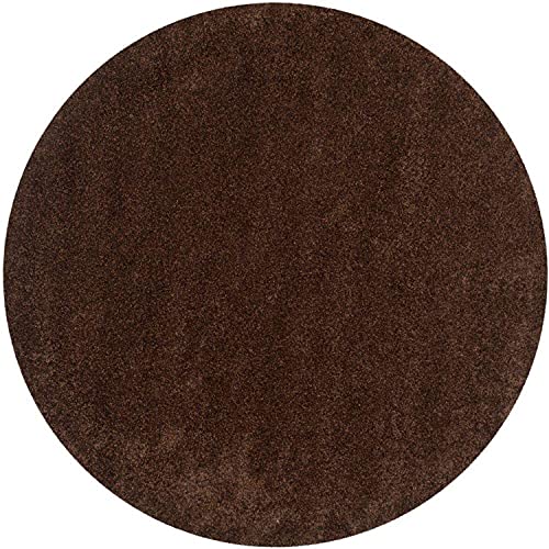 Image of CD Carpet Anti Slip Shaggy Fluffy Fur Rugs and Carpet for Living Room Bedroom Kids Room Plain Circle Carpets for Home with 2 Inch Thickness (Color Brown Size 10x10 Feet Round)