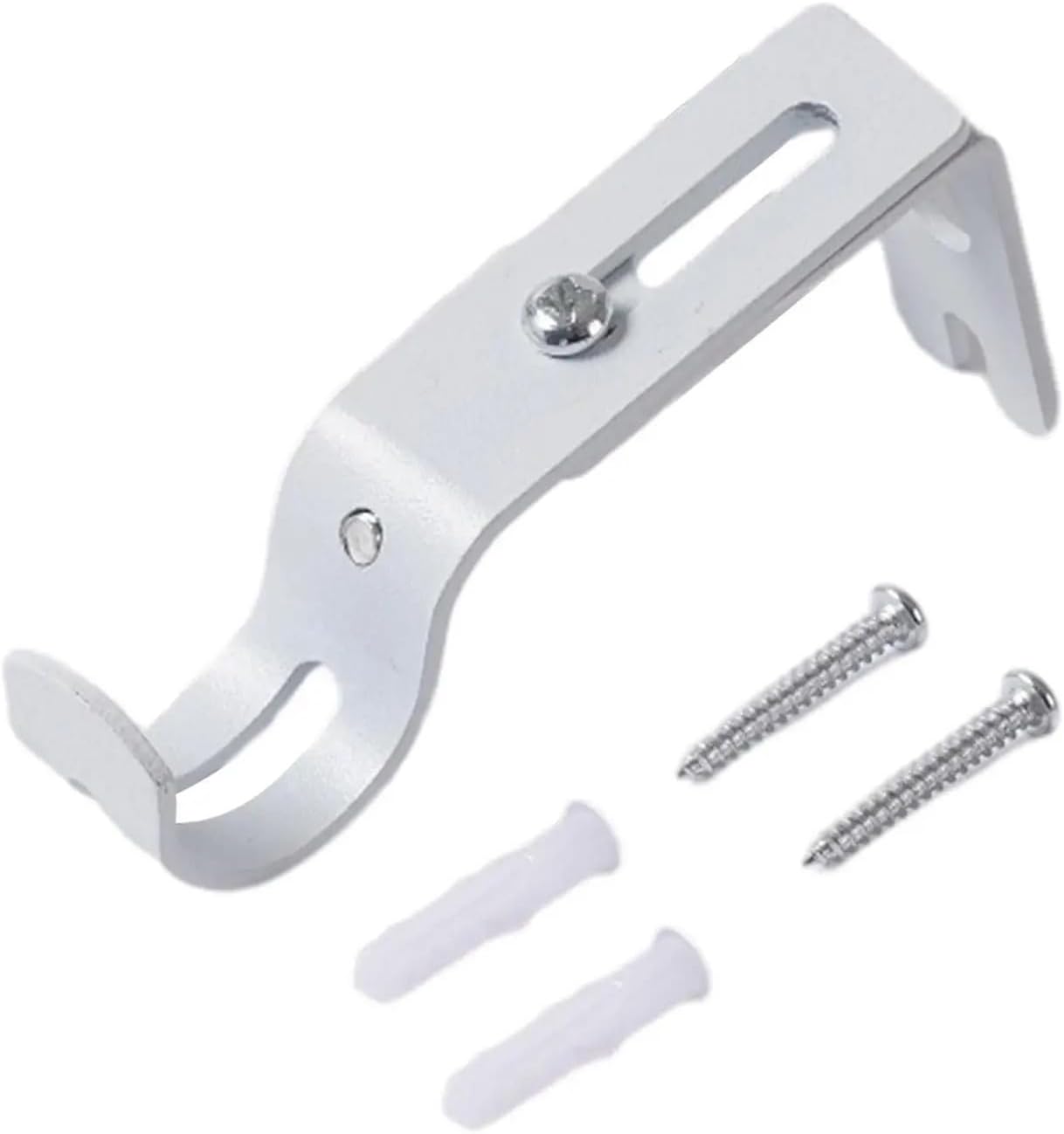 Curtain Rod Brackets 6 Pcs Curtain Rod Holder Portable Single Rod Bracket for WallCurtain Rod Bracket Curtain Rod Support Hanger for 1inch Curtain Rod for Bedroom(White)