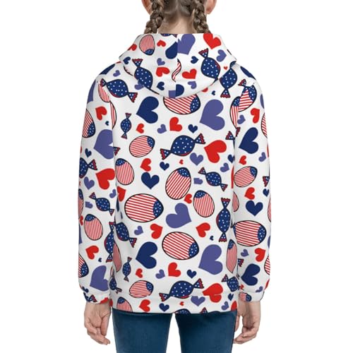 American Independence Day Kids Pullover Hoodies Boys Sweatshirts Girls Athletic Clothes with Pocket4