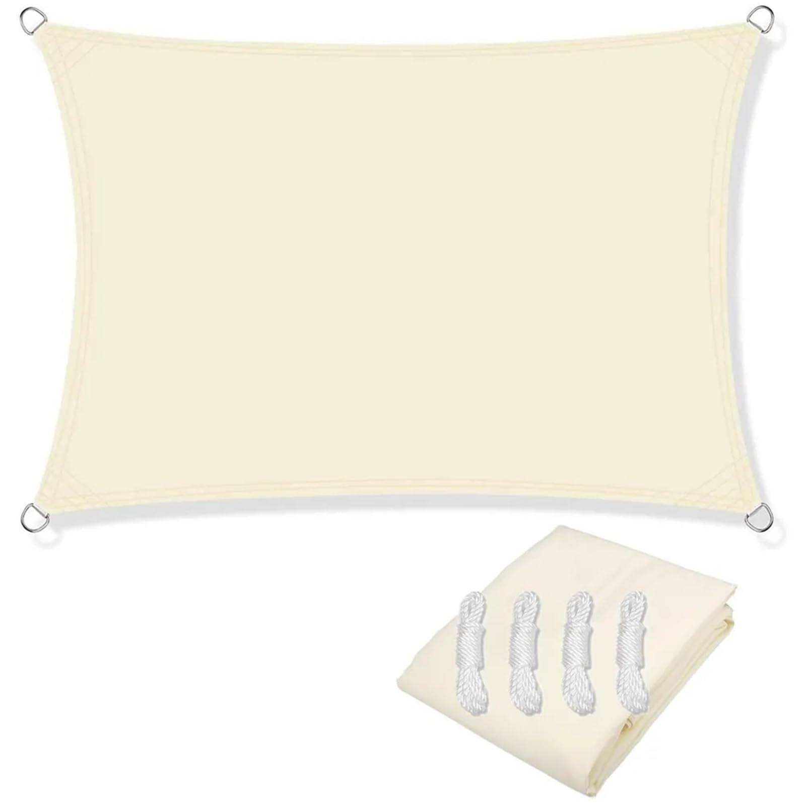 Waterproof Tarp, Multicolor Multiple Sizes Rectangular Sun Sail Shelter Canopy Patio(Cream White,3x5m)