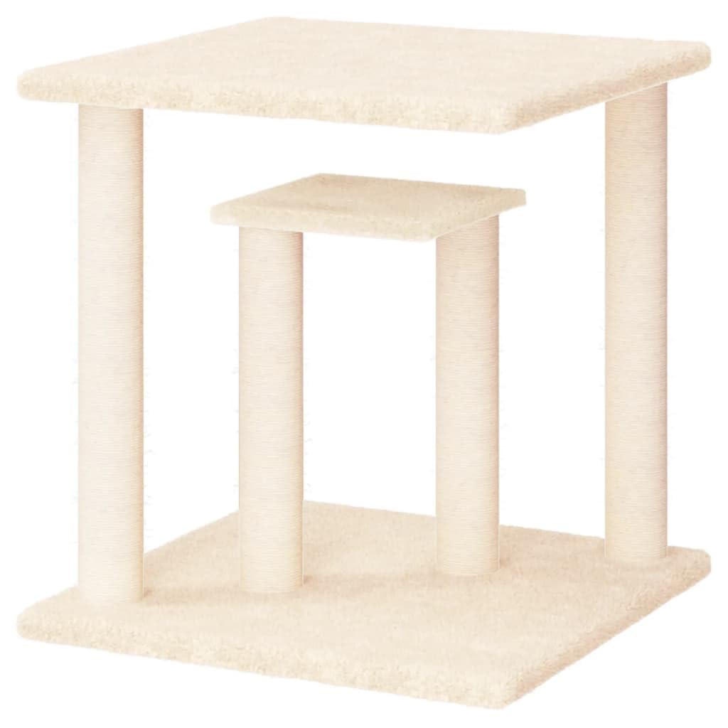 ShGaxin Słupki do drapania dla kota z kremowymi platformami 50 cm drapak dla kota, drapak dla kota, akcesoria dla kotów, wieża dla kotów, rozrusznik dla kotów, domek dla kota