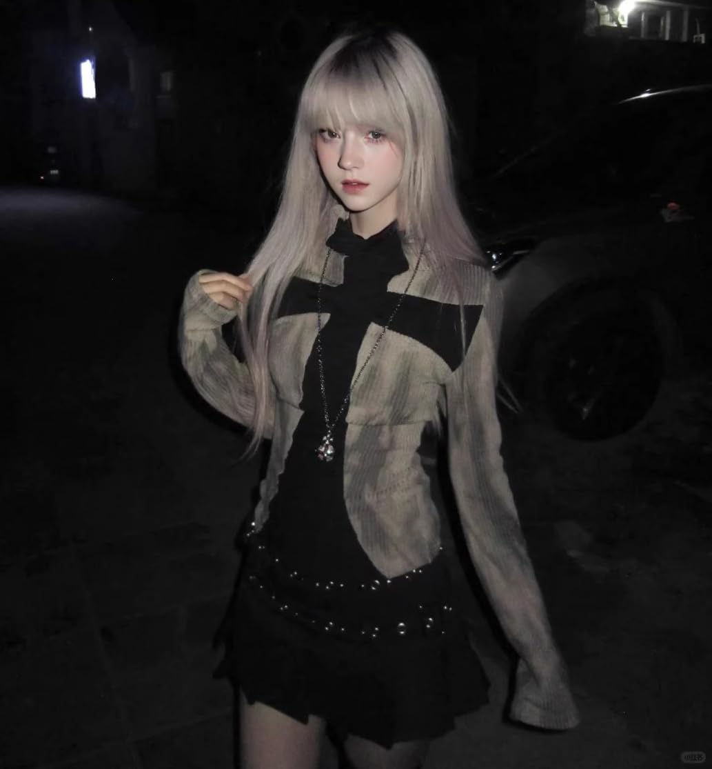 Slim Fairy Grunge Print Turtleneck T-Shirt Casual Vintage Goth E-Girls Women Y2K Clothing Cross Streetwear Ropa Top - Image 5