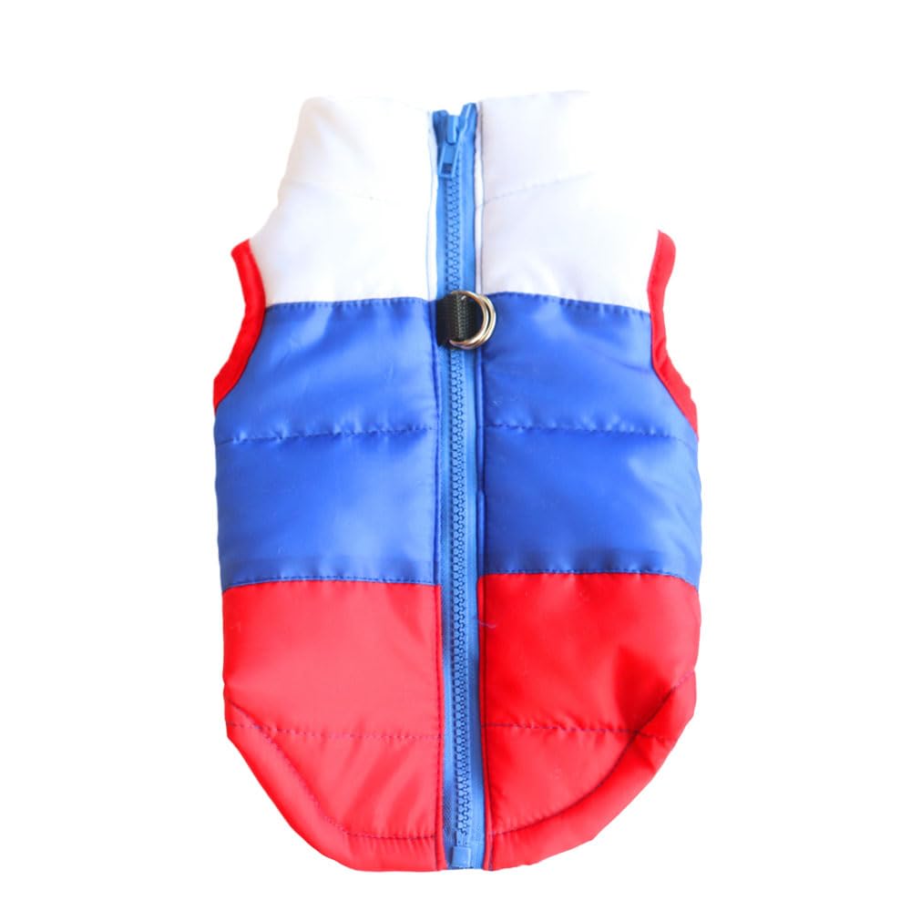 FANSU Dog Coats Reversible Dog Coats Waterproof Windproof Warm Dogs Jacket Winter Vest for Medium Dogs (XL,White Blue Red)