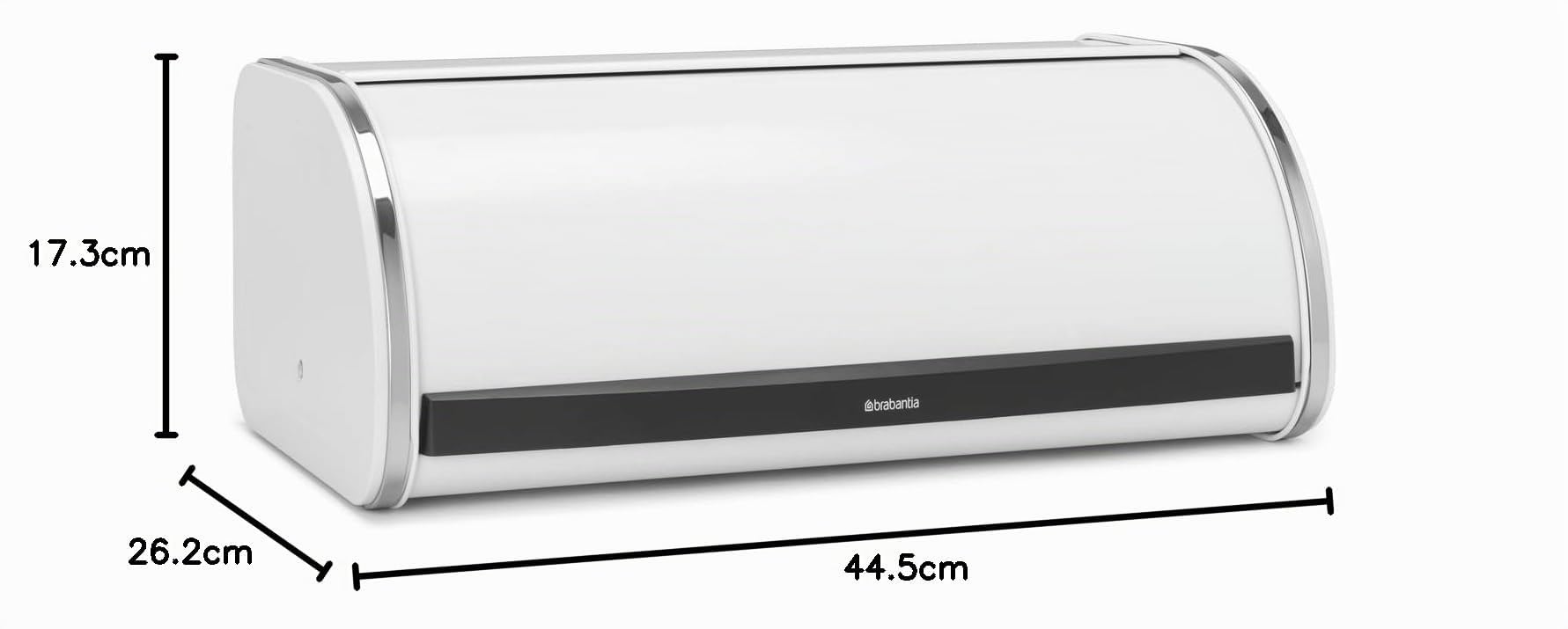 Brabantia Roll Top Portapane a Serranda, Grande Contenitore da Banco per Pane, Bagel, Panini, Design Intelligente e Salvaspazio per la Cucina con Piano Piatto, Metallo Resistente, White