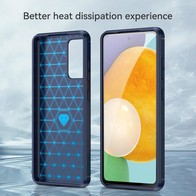 Image of Hybrid Carbon Fiber Back Case for Samsung Galaxy A52 / A52s 5G (Blue)
