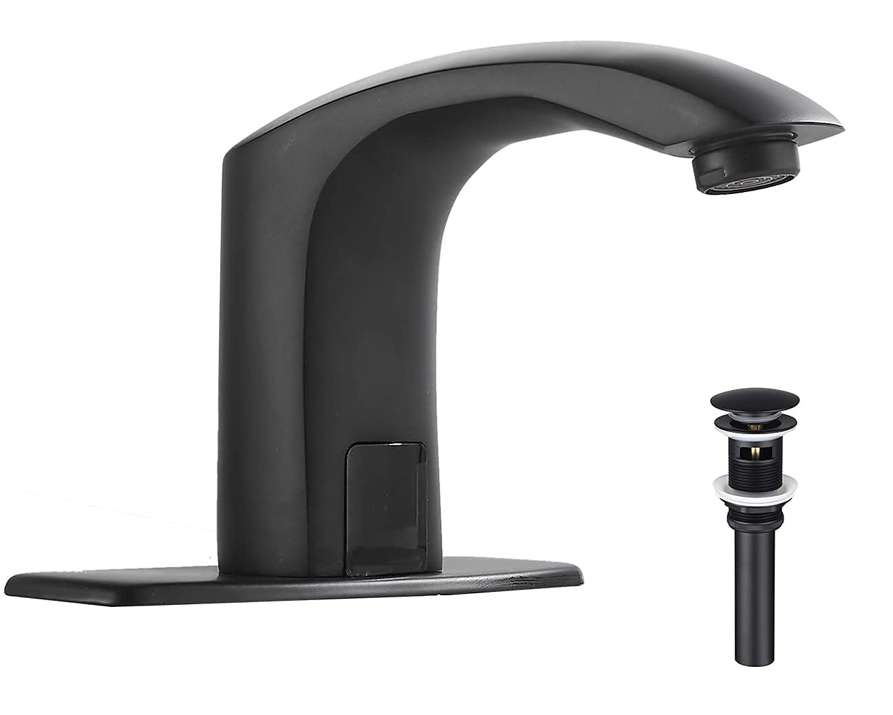 Sxithgkdw Black Automatic Sensor Touchless Bathroom Sink Faucet With Hole Cover Plate, Vanity Faucets, Hands Bathroom Water Tap With Control Box And Temperature Mixer