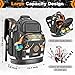 Tool Backpack Bag, HVAC Heavy Duty Construction Tools Backpack for Men, 1680D Professional Level Durable Tool Organizer, with Molded Base & Combination Lock, for Electricians & Home Repair-Version 3.0