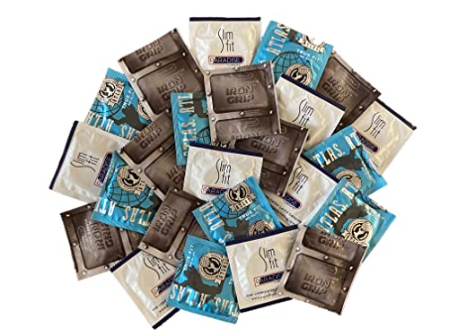 Snugger Fit Condom Bundle with Brass Lunamax Pocket Case, Three Types of Slim Fit Latex Condoms-24 Count