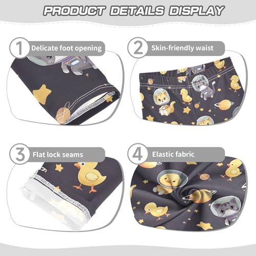 Astronaut Cat Duck Cute Girls Leggings Soft Stretch Workout Yoga Dance Pants for Kids Casual Tights3