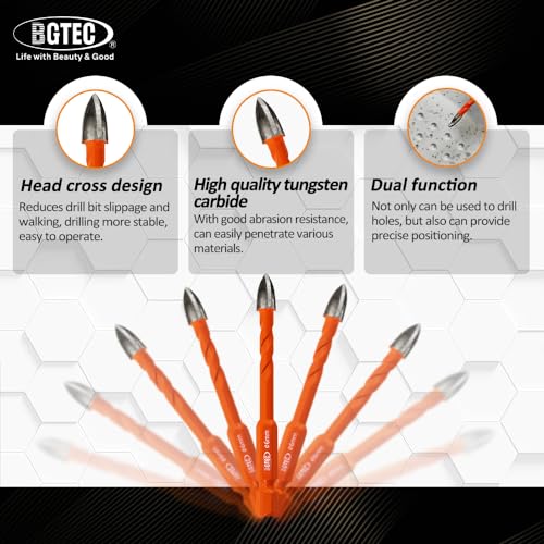 BGTEC Dry Diamond Drill Bits Set - Tile Drill Bit 6/6/6/6mm with Quick Change Hex Shank and 6mm Carbide Drill for Granite Marble Porcelain Ceramic,5pcs 3 BGTEC Dry Diamond Drill Bits Set - Tile Drill Bit 6/6/6/6mm with Quick Change Hex Shank and 6mm Carbide Drill for Granite Marble Porcelain Ceramic,5pcs - Image 3