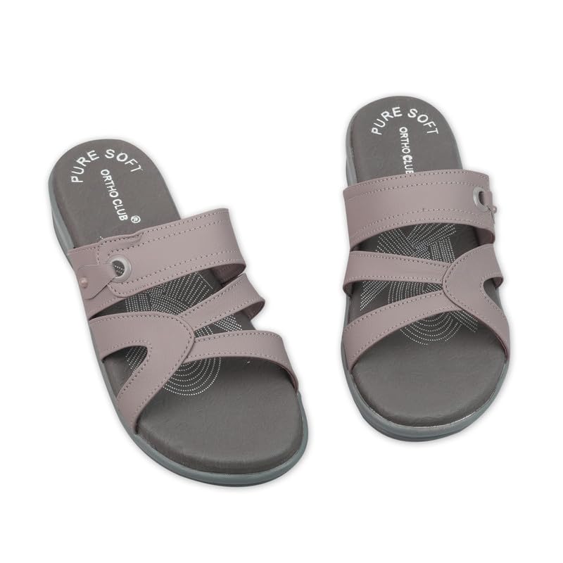 Image of ORTHO CLUB Women Orthopedic Comfort Slippers | Soft Cushioned Footbed | Anti-Slip Sole | Lightweight Daily Wear Sandals for Home & Outdoor Use