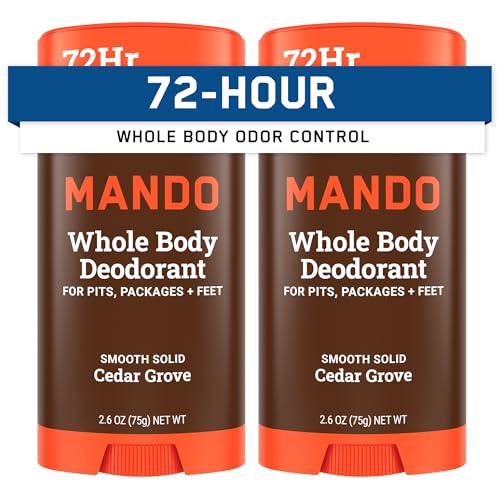 Mando Whole Body Deodorant For Men - Smooth Solid Stick - 72 Hour...