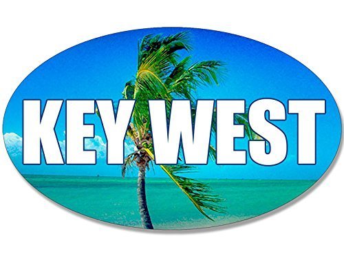 GHaynes Distributing Oval Key WEST w/Palm Tree BG Sticker Decal (Miami Florida Decal) 3 x 5 inch