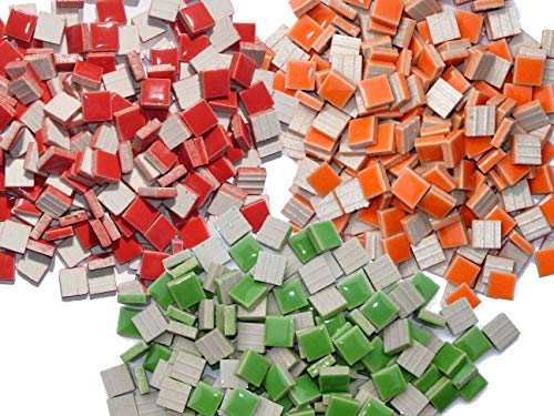 モザイクタイル 10mm角 サマーカラー ビビット 3色ミックスセット 200g 約200ピース