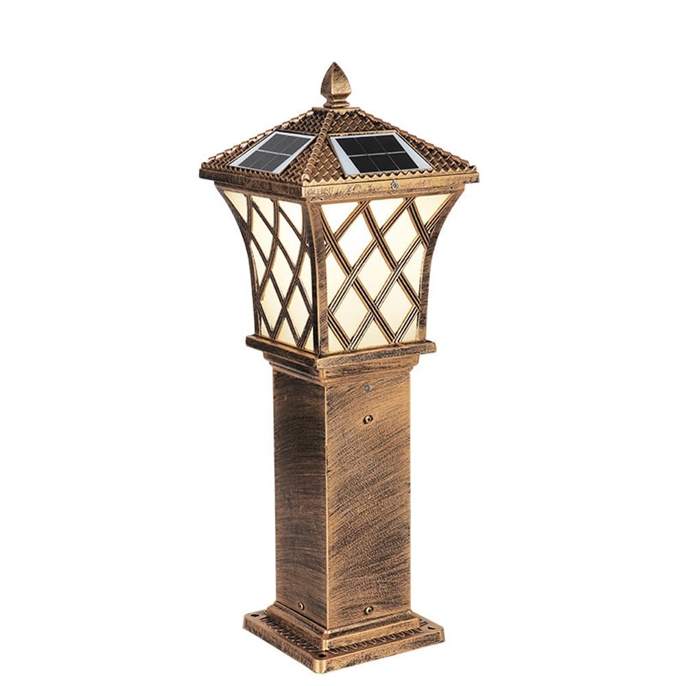 Lampadaire Solaire Extérieur en Bronze avec Télécommande, Idéal pour L'Éclairage De Jardin, Cour, Terrasse Ou Allée.