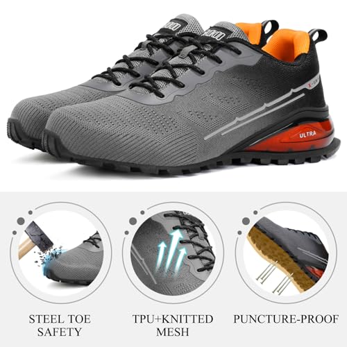 Steel Toe Shoes for Men Composite Work Shoes Comfortable Puncture Proof Lightweight Indestructible Sneakers4