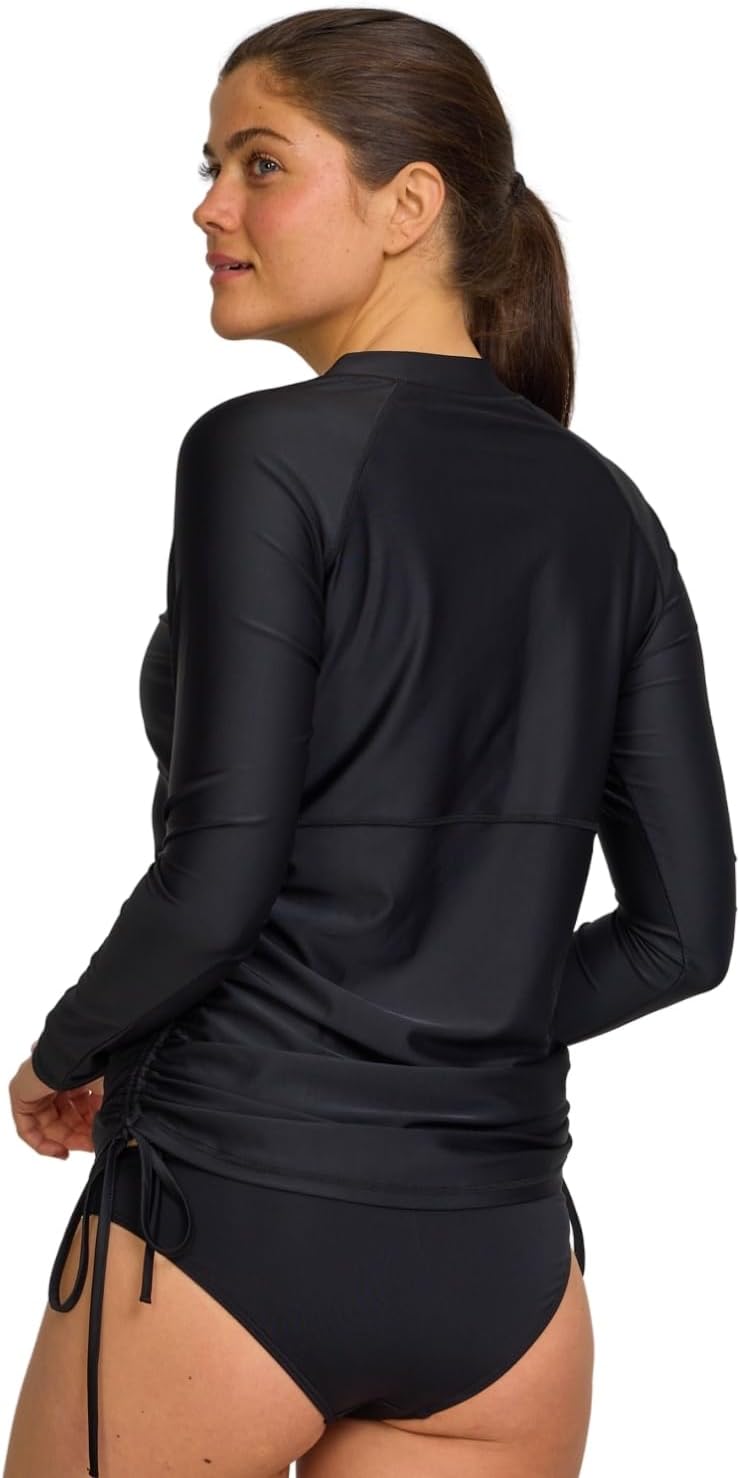 Hurley Rash Guard for Women - Quarter Zip SPF 50+ Long Sleeve Sun Shirt, UPF UV Sun Protection Quick Dry Swim Shirt Top