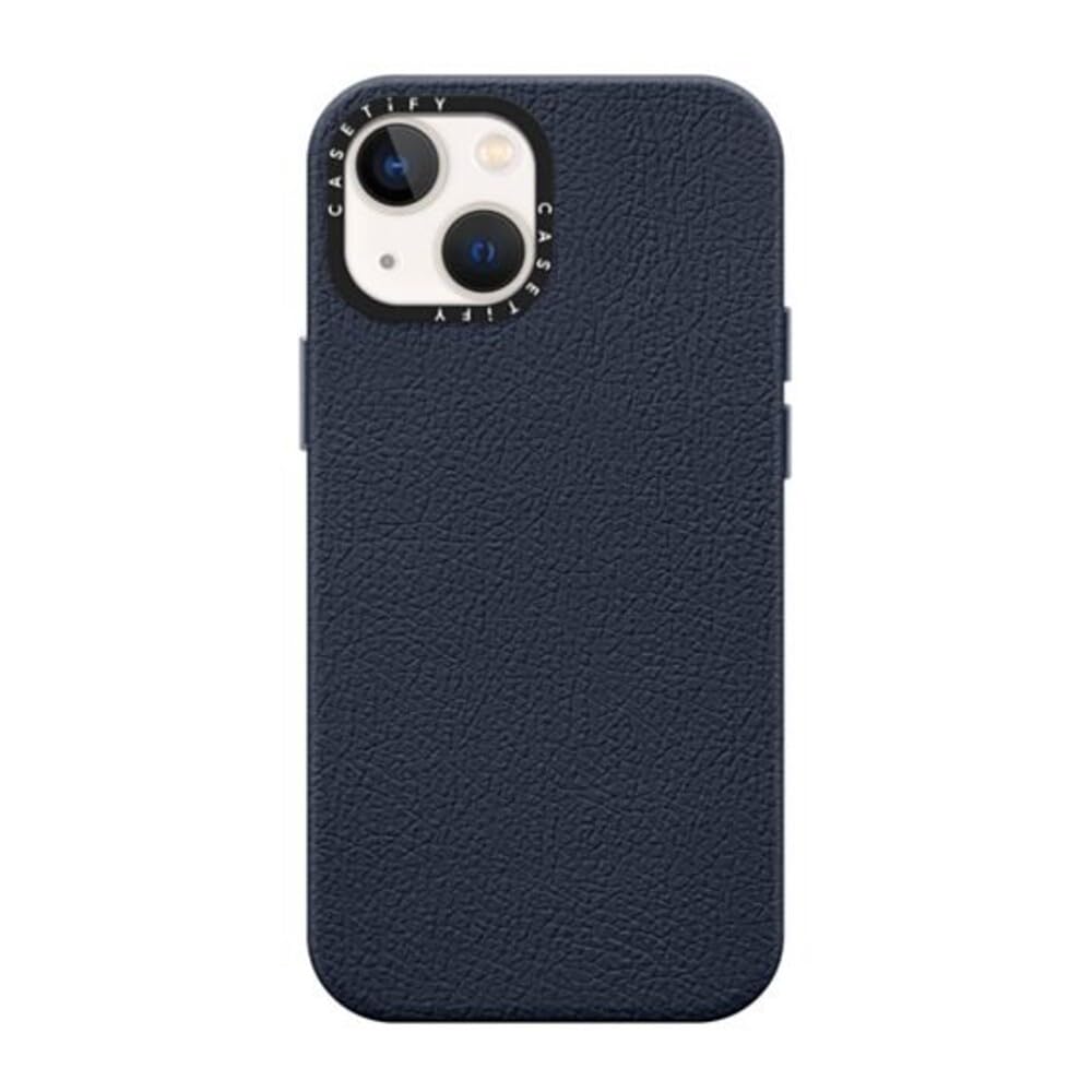 CASETiFY Funda de piel para iPhone 13 Mini [protección contra caídas de 5 pies/compatible con Magsafe] - Azul marino