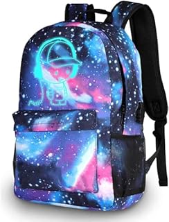 Luminoso Zaini Casual, Impermeabile Ragazzi Borse Scuola Luminoso con Porta di Ricarica USB Lock Antifurto Viaggio Zaino Tela Backpack Unisex grande capacità Daypack