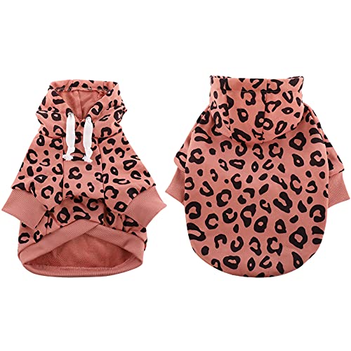 Sawmong Soft And Warm Dog Winter Hoodies Sweatshirt With Pocket,Cold Weather Pet Hooded Clothes Apparel Costume Puppy For Small Dogs Cats(Medium, Pink) #TOP1