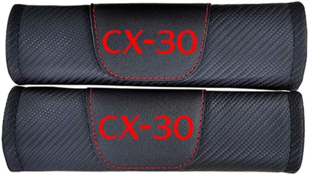 NMDNNJ 2pcs Fashion Carbon Car Seat Belt Cover Fiber Leather Shoulder Pad for Mazda CX-30 Cx30