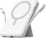 Azmuth for Magsafe Power Bank, 10000mAh Magnetic Battery Pack, 20W PD Fast Charging with USB-C Cable LED Display Wireless Portable Charger with Stand for iPhone 17/16/15/14/13/12 Series（Black）