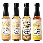 Skinny Food Co Sugar Free Coffee Syrup Gift Set - 4x250ml - French Vanilla, Salted Caramel, Gingerbread Biscuit, Hazelnut Praline - Zero Calorie Coffee Syrups