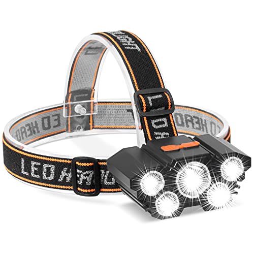 Linternas Led Linterna Frontal LED Recargable Alta Potencia, Linterna Cabeza con 3 Modos, Alcance de 100M, luz para bicicleta...