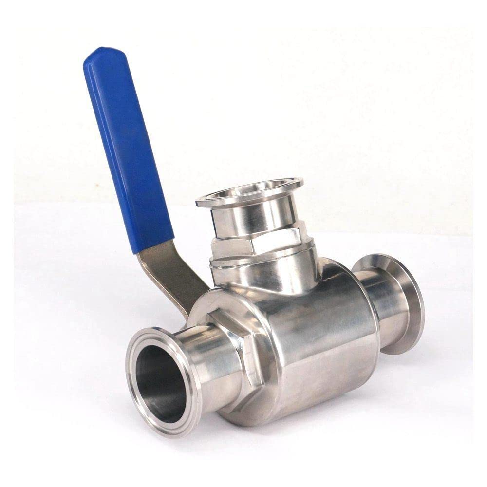 1-1/2" 38mm 304 Stainless Steel Sanitary 3 Way L Port Ball Valve 1.5" Tri Clamp Ferrule Type for Homebrew Diary Product