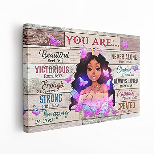Hwzorhy African American Wall Art Black Queen Girl Canvas Print Wall Art Motivational With Black Woman Painting Wall Decor Modern Artwork Home Decoration For Living Room Bedroom Bathroom Office #TOP21