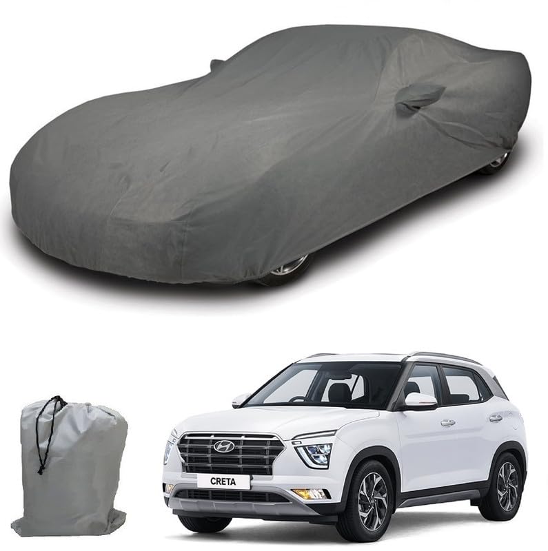 Image of ARCUATE Triple Layer Custom fit Car Body Cover for Hyundai Creta 2024 |Top Layer Dustrproof | Middle Layer Waterproof | Bottom Layer Scratch Protection | Outdoor Indoor Fabric
