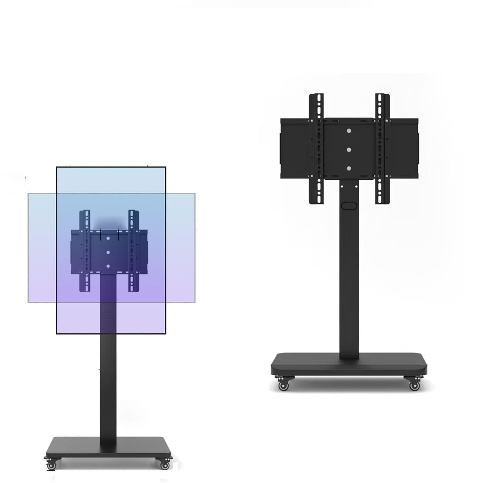 HPTHLY Mobile Stand - Robust Tv Cart Stand, Movable Tv Mount Floor Support, For 32-65 Inch Led Flat Screen Mobile Tv Stand With Wheels, Up To 100Kg, Horizontal And Vertical Screen Fi
