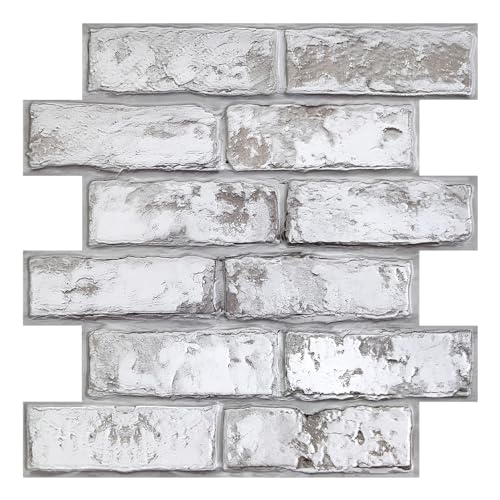 Commomy 3D Wandpaneele Selbstklebend, 10 Stück, Wandverkleidung Selbstklebend Steinoptik, 30 x 30 cm, Wasserdicht Wandtapete PVC 3D Tapete Wall Panel für Wohnzimmer Schlafzimmer Küche Innendekoration