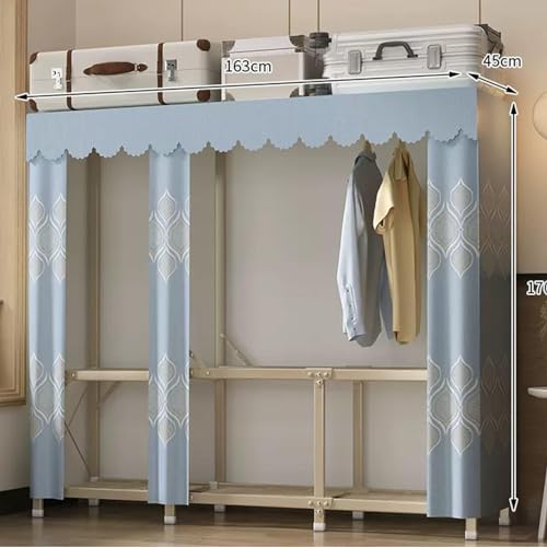Armoire de garde-robe pliable en toile et grand organisateur de vêtements B-163x45x170cm