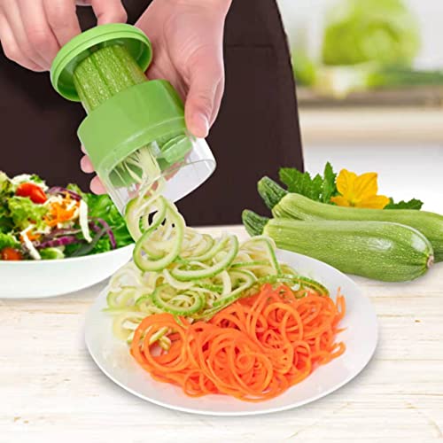 SUREWIN Spiralizer for Vegetables, Zucchini Noodles Spaghetti, 3 in 1 Spiralizers, Cucumber Cutter for Spaghetti, Courgette Spiralizer, Spiral Cutter, Vegetable Slicer-Green - Image 4