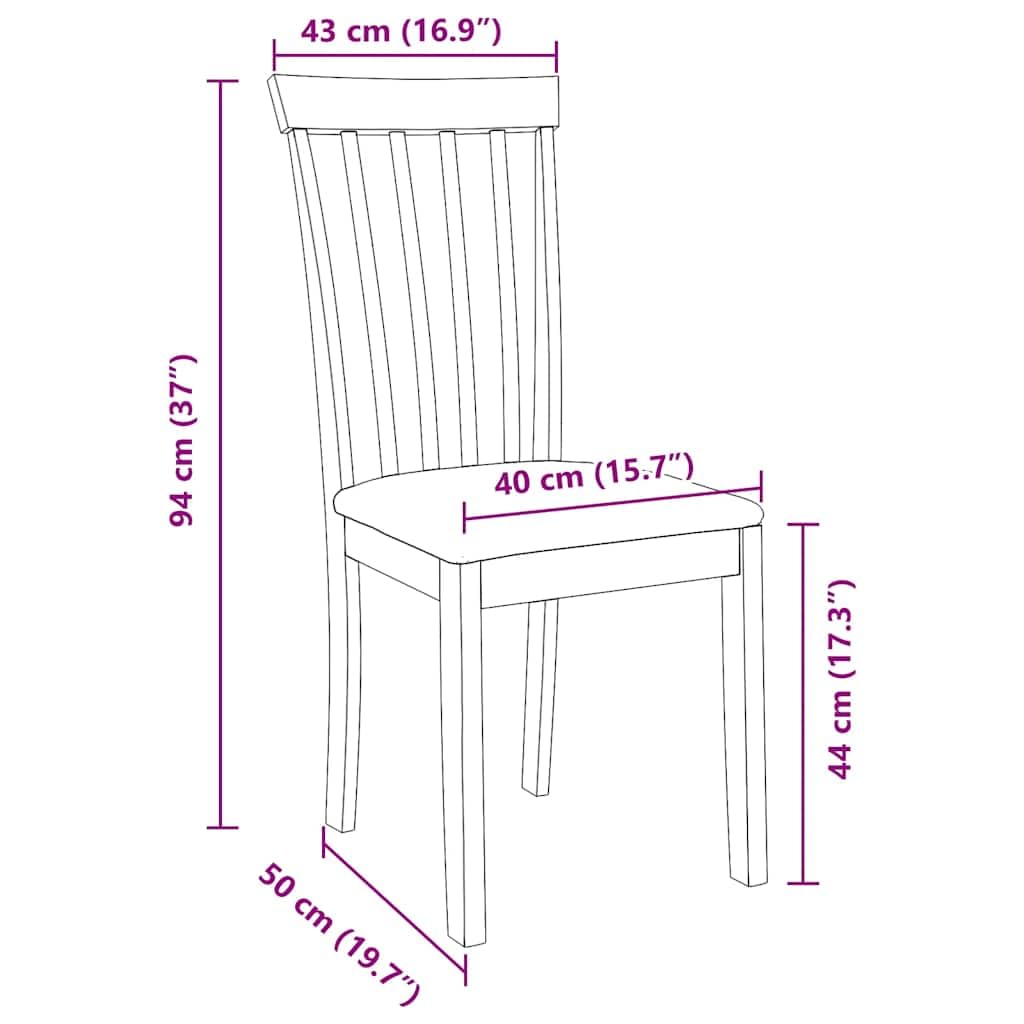 vidaXL Sedie da Pranzo con Cuscini 2pz Marrone Legno Massello di Hevea, sedia da pranzo, sedia da cucina, sedile da pranzo, sedia, sedia da soggiorno