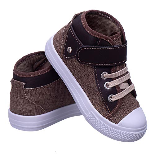 Tênis Infantil Bebê Masculino Moderno Confortável - AS176 Cor:Marrom Café;Tamanho:17/18