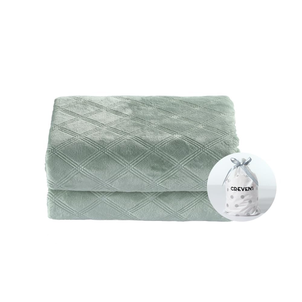 CREVENT Fuzzy Baby Throw Blanket Neutral, Super Soft Plush Blanket for Baby Boys and Girls/Newborns/Infant/Toddler (30"X40" Laurel Green)