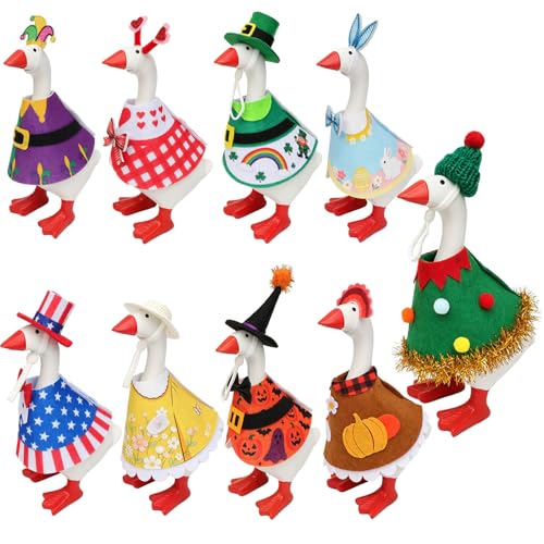 9 Set Desk Goose Outfits Holiday Set 7 Inch Goose Outfits Felt Clothes