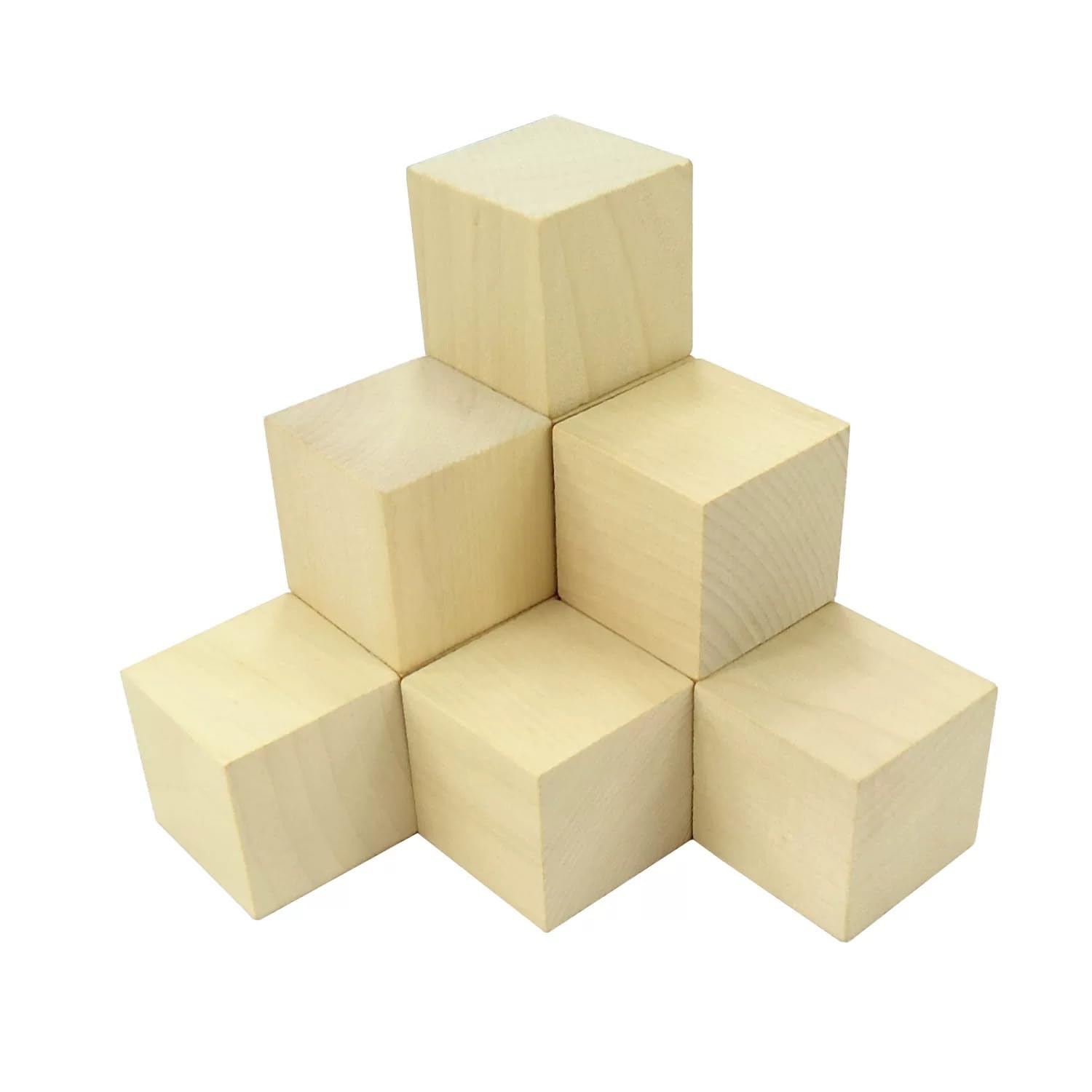 Natural Wooden Blocks Cubes Wood Art Craft Square DIY Crafts Toys 8mm - 60mm (5,8mm x 8mm)
