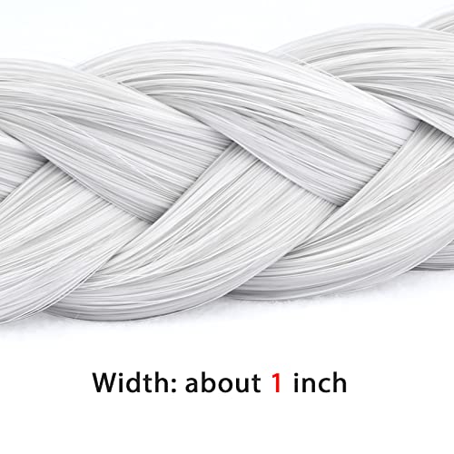 Gledola 2 Strands Fishtail Plaited Braids Headband Braided Synthetic Hair Elastic Stretch, Hair Accessory for Bride Women - Image 2